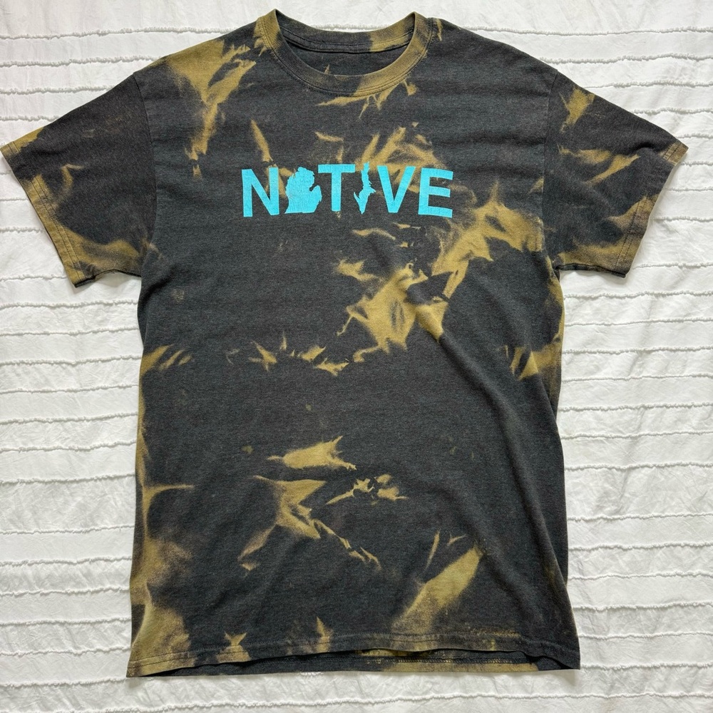 Native Michigan Graphic Tee | Bleach Dyed